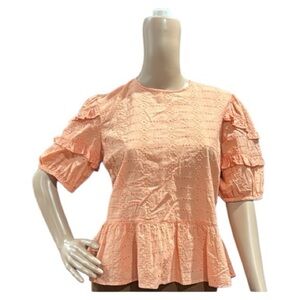 Orange Ruffle Sleeve women’s top cottagecore/ soft girl /summer spring whimsy